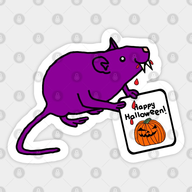 Vampire Horror Rat with Halloween Card Sticker by ellenhenryart